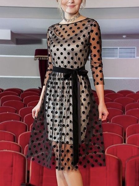 

Polka Dots Elegant Dress, Black, Dresses