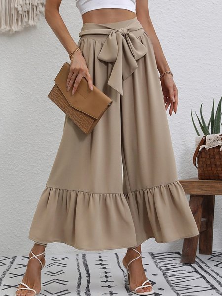 

Casual Plain Long Pant, Khaki, Pants