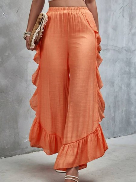 

Casual Plain Long Pant, Orange, Pants