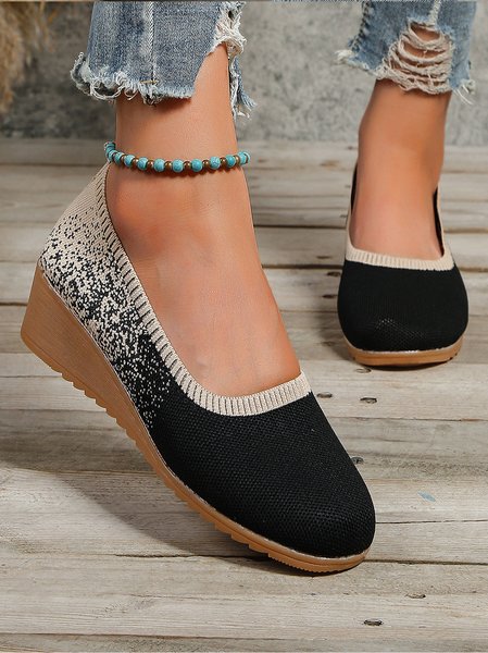 

Casual Plain Slip On Flat Heel Slip On, Black, Women shoes