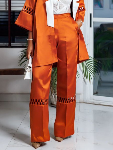 

Plain Urban Regular Fit Long Pants, Orange, Pants