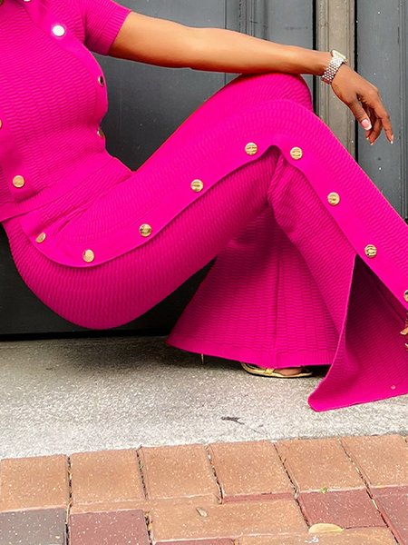 

Urban Regular Fit Plain Pants, Rose red, Pants