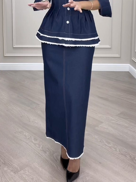 

Regular Fit Urban Denim Maxi Skirt, Blue, Denim Skirts