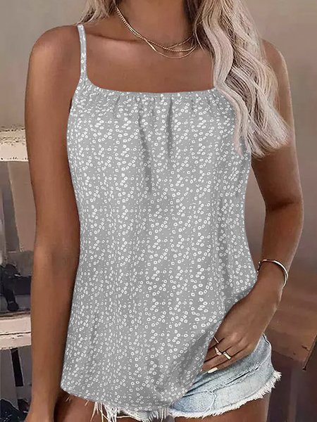 

Casual Small Floral Cami, Gray, Tank Tops & Camis