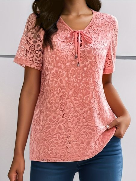 

Lace Elegant Floral Shirt, Pink, Shirts & Blouses