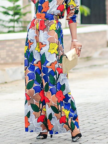 

Floral Vacation High Waist Fashion Wide leg Pants, As picture, Pants