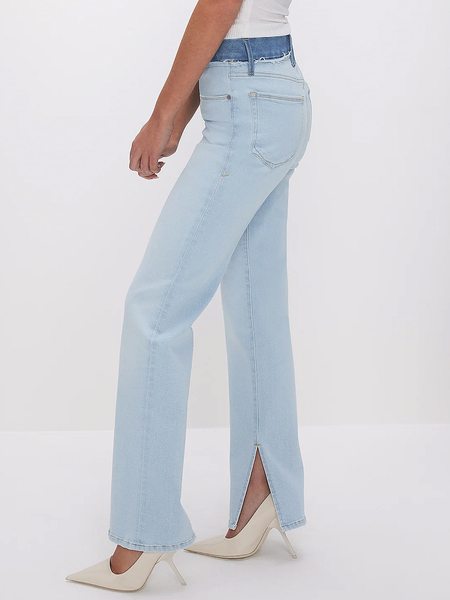 

Micro-Elasticity Color Block Regular Fit Urban Denim Long Jeans Straight pants, Blue, Jeans