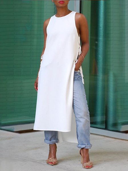 

Daily Regular Fit Casual Plain Cotton Shirt, White, Blouses and Shirts