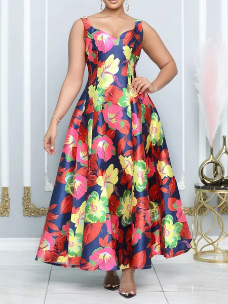 

Regular Fit Sleeveless Elegant Maxi Dress, As picture, Maxi Dresses