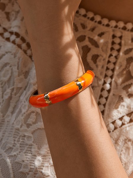 

Bohemian Vintage Style Metal Bangle, Orange, Bracelets