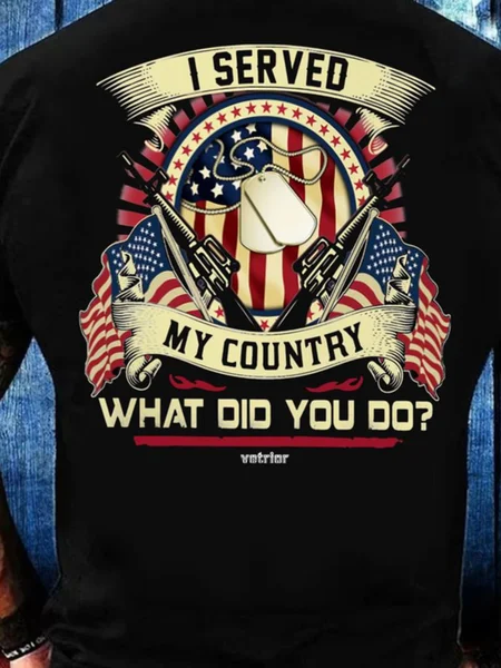 

Cotton I Served My Country What Did You Do Classic T-Shirt, Black, T-shirts