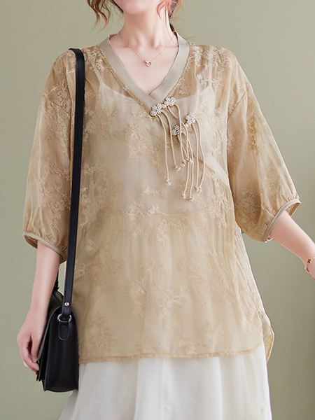 

Regular Fit Casual Blouse, Coffee, Blouses & Shirts