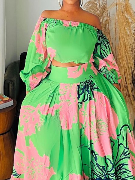 

Cold Shoulder Regular Fit Vacation Shirt, Green, Blouses and Shirts