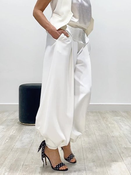 

Urban Plain Regular Fit Fashion Pants, White, Pants
