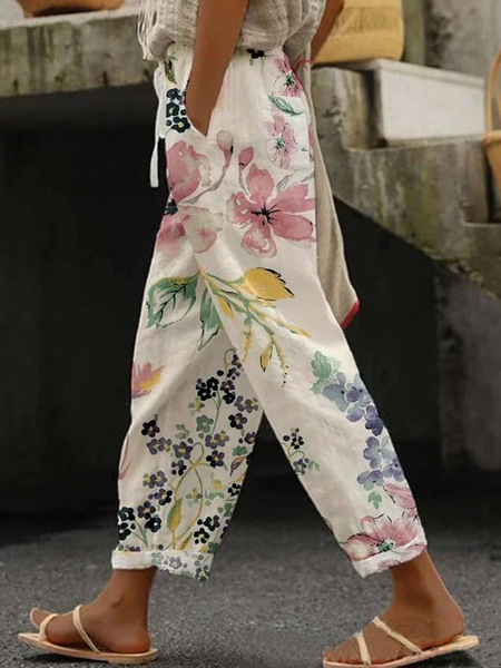 

Casual Floral Long Pant, Flower, Pants