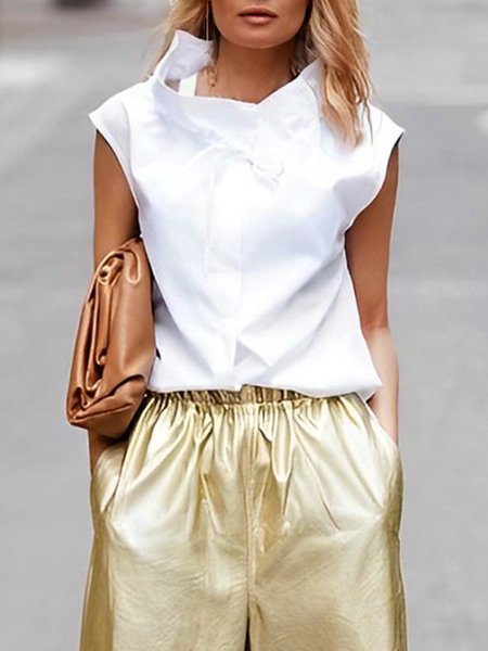 

Urban Regular Fit Sleeveless Plain Blouse, White, Blouses and Shirts