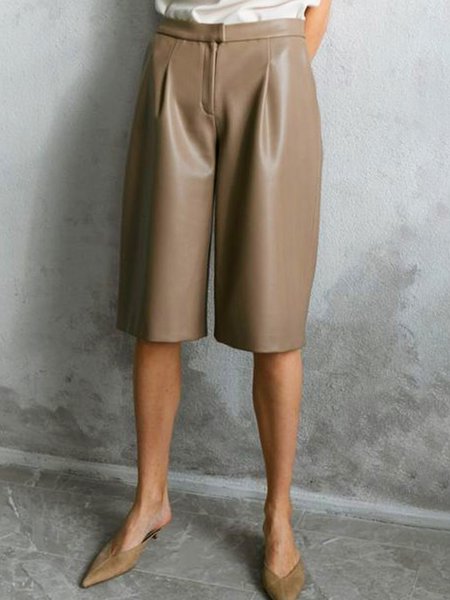 

Urban Regular Fit Plain Pants, Khaki, Shorts