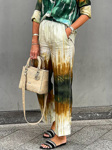 

Regular Fit Casual Abstract Pants Straight pants, As picture, Pants