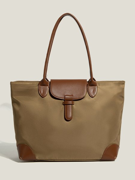 

Oxford Tarp Panel Fold-in Pocket Tote, Brown, Totes