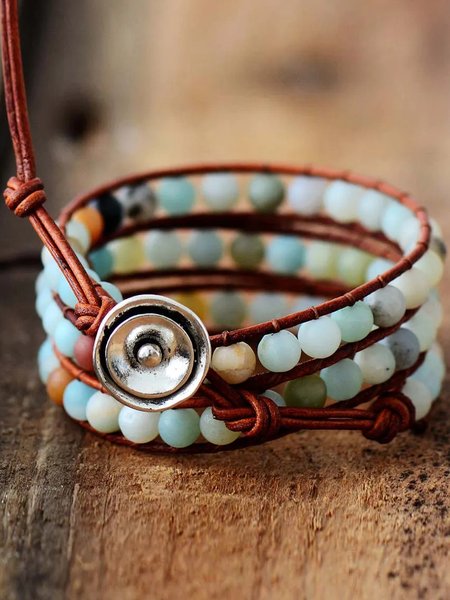 

Matte hand woven leather bracelet, Color3, Bracelets & Anklets