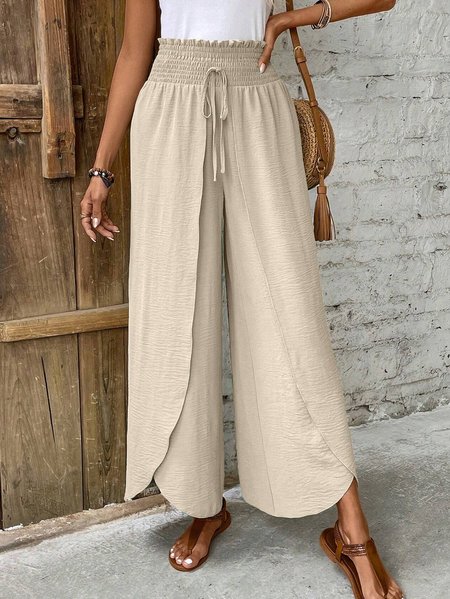 

Casual Plain Long Pant, Khaki, Pants