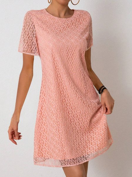 

Buckle Elegant Lace Loose Dress With No, Pink, Dresses