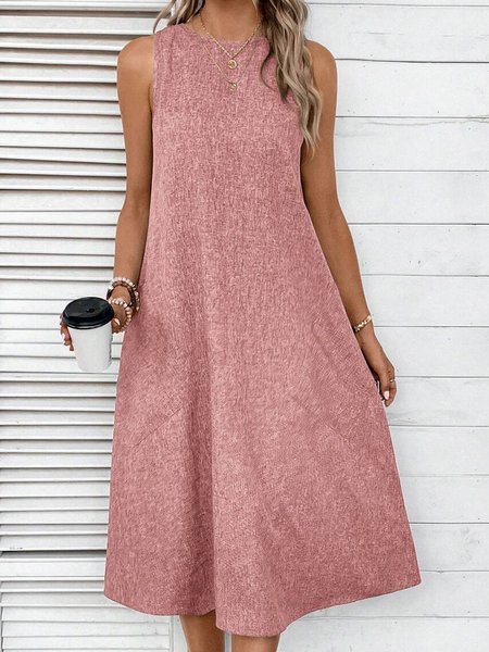 

Women Plain Spaghetti Gallus Comfy Casual Maxi Dress, Pink, Dresses