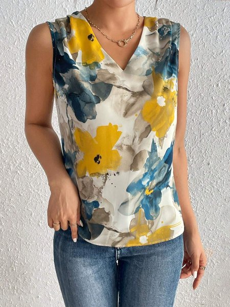 

Floral Simple Blouse, Yellow, Shirts & Blouses