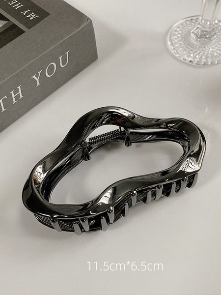 

Irregular Metal Hair Claws, Black, Jewelry
