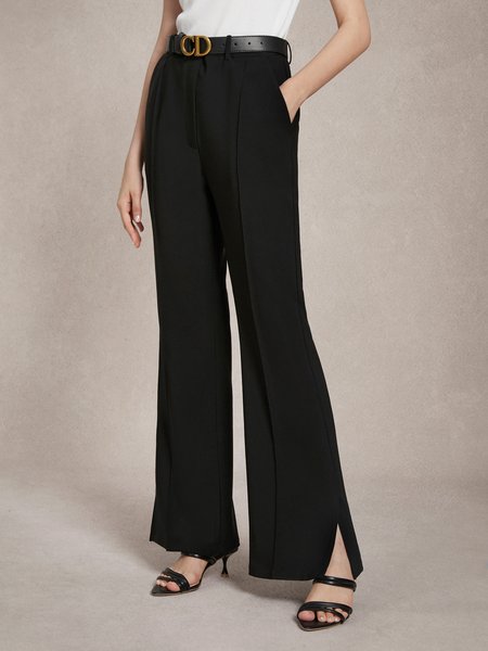 

Versatile Straight-Cut Black Pants, Pants
