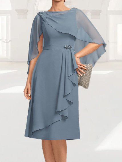 

Irregular Craftsmanship Elegant Plain Dress, Blue, Dresses