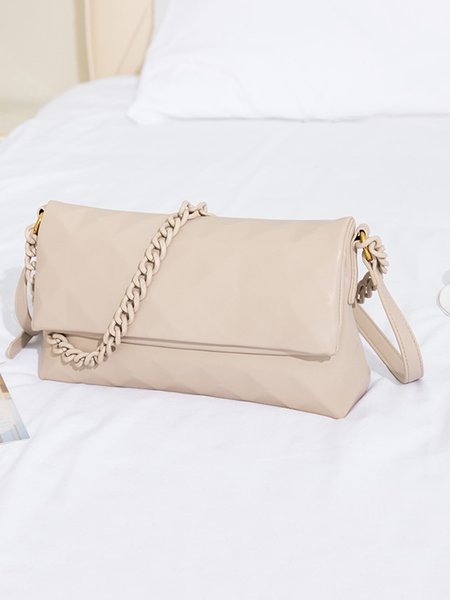 

Classic Rhombus Urban Clutch Bag Chain Shoulder Bag, Beige, Bags