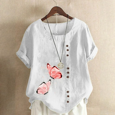 

Casual Loose Crew Neck Blouse, White, Blouses & Shirts