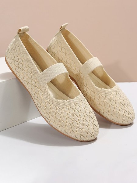 

Casual Plain Slip On Flat Heel Slip On, Off white, Women shoes