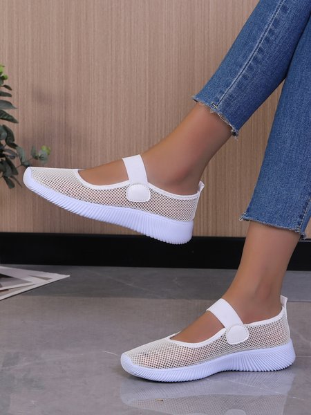 

Casual Plain Slip On Flat Heel Slip On, White, Women shoes