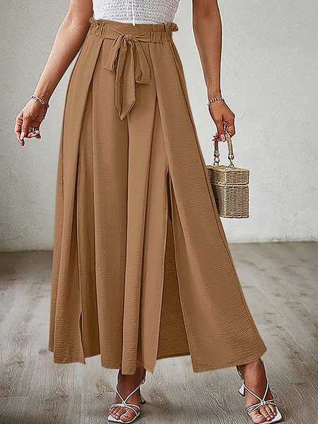 

Casual Plain Long Pant, Camel, Pants