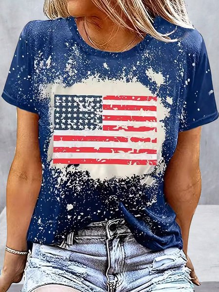 Independence Day Crew Neck Casual T Shirt