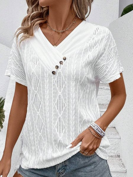 

Simple Buttoned Loose Shirt, White, Shirts & Blouses