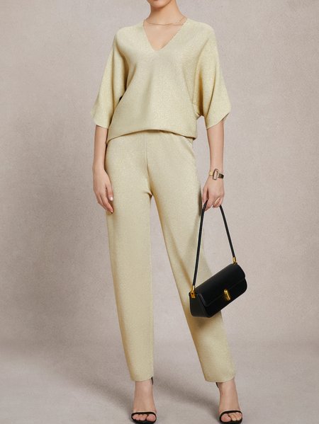 

Textured Loose Casual Two-Piece Set, As picture, Two-piece Set