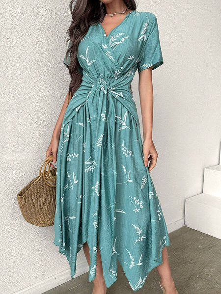 

Vacation Cotton And Linen Dress, Green, Dresses