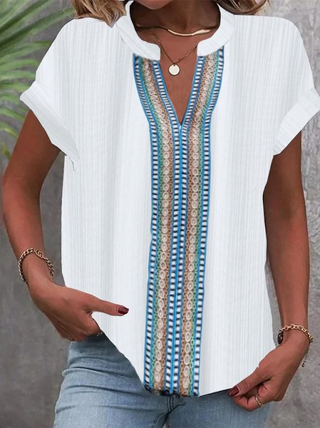 

Cotton Casual Loose Blouse, White, Blouses & Shirts