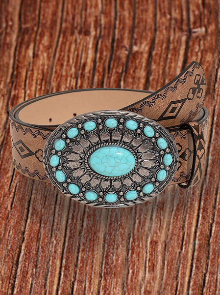

Retro Turquoise Belt, Light brown, Belts