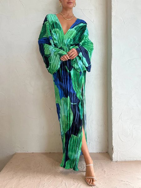 

Vacation Loose Abstract Dress, As picture, Maxi Dresses