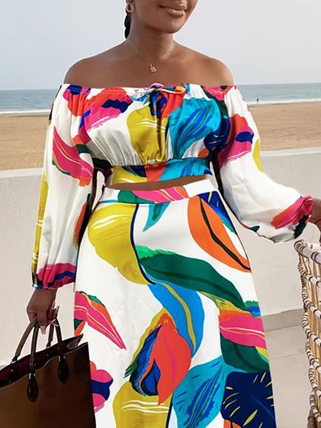 

Vacation Cold Shoulder Regular Fit Shirt, As picture, Blouses and Shirts
