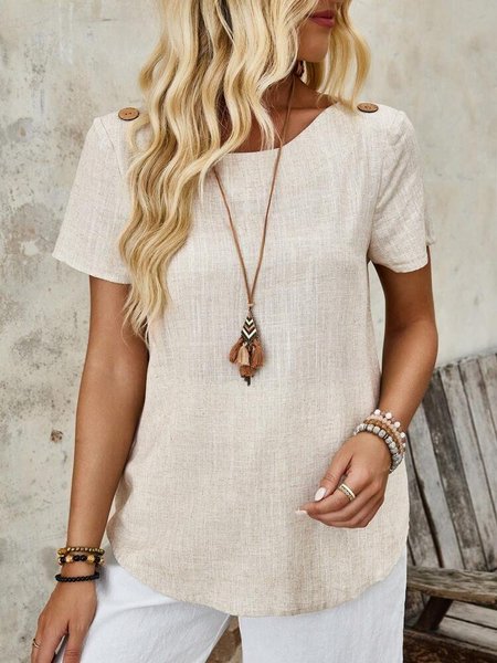 

Cotton Casual Blouse, Khaki, Blouses & Shirts