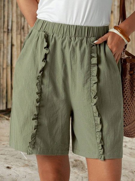 

Cotton Casual Shorts, Green, Shorts