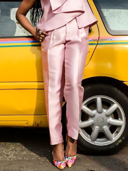

Urban Plain Regular Fit Fashion Pants, Dusty pink, Pants