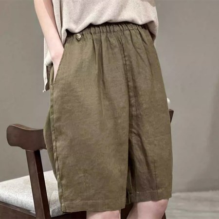 

Loose Plain Shorts, Deep brown, Shorts
