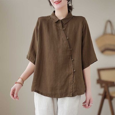 

Cotton Casual Blouse, Coffee, Blouses & Shirts