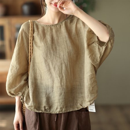 

Cotton Casual Blouse, Light coffee, Blouses & Shirts